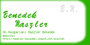 benedek maszler business card